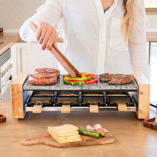 Cecotec Grill 8400 Wood Mixgrill Tabletop Grătar Electric Placă Striată 1200W cu Termostat Reglabil