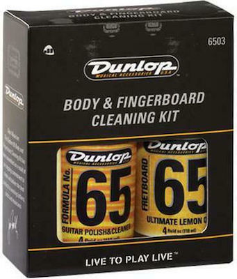 Dunlop System 65 Guitar Polish Kit Reinigungszubehör in Gelb Farbe