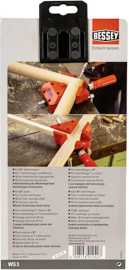 Bessey WS3 Klemme Automatisch Schwere Ausführung Ecken mit maximaler Öffnung von 55mm mm