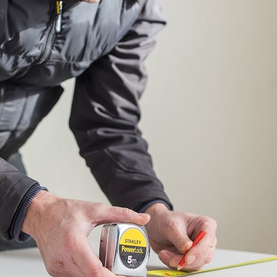 Stanley Power Lock Tape Measure with Auto-Rewind 19mm x 5m