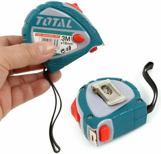 Total Tape Measure with Auto-Rewind 16mm x 3m