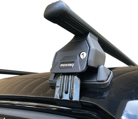Menabo Car Roof Bars Metallic 130cm for BMW X3 5D 2010-2017 for Cars with Factory Roof Bars Set with Roof Rack Legs Black