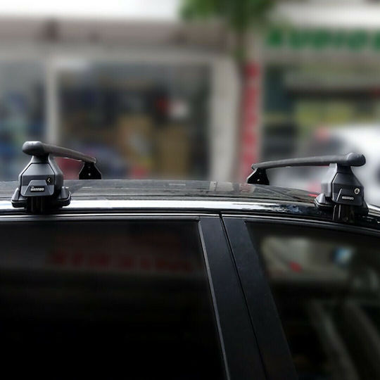 Menabo Car Roof Bars Metallic 130cm for Fiat Freemont 5D Set with Roof Rack Legs Black