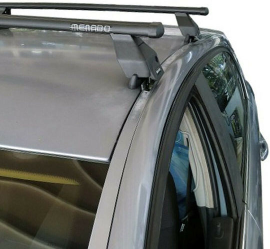 Menabo Metallic Roof Bars 112cm for Opel Adam 3D for Cars with Factory Roof Bars Set with Roof Rack Legs Black