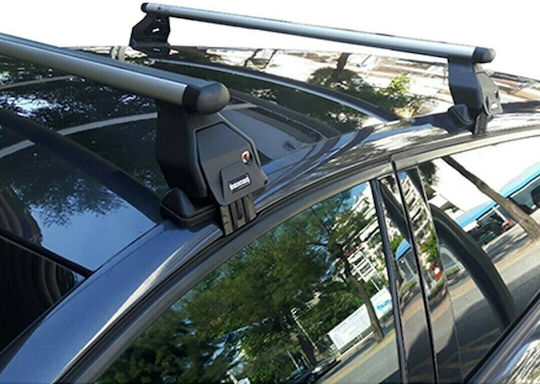 Menabo Aluminum Car Roof Bars 112cm for Suzuki Splash 5D for Cars with Factory Bars Set with Roof Rack Legs Silver