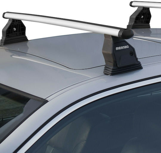 Menabo Car Roof Bars Aluminum 112cm for Mercedes-Benz C Class 4D Set with Roof Rack Legs Silver