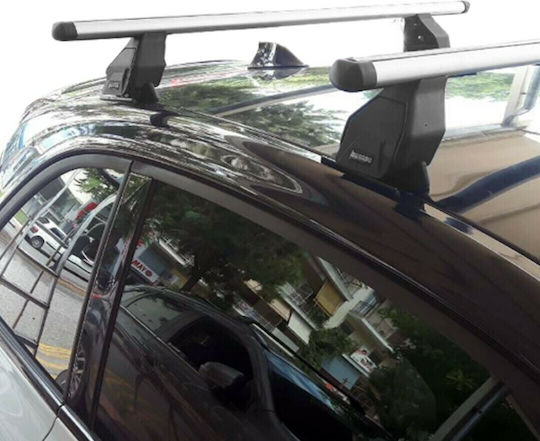 Menabo Aluminum Car Roof Bars 112cm for Opel Zafira Tourer 5D for Cars with Factory Roof Bars Set with Roof Rack Legs Silver