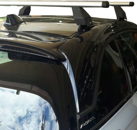 Menabo Aluminum Car Roof Bars 112cm for Opel Zafira Tourer 5D for Cars with Factory Roof Bars Set with Roof Rack Legs Silver