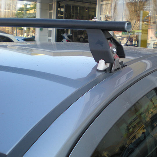 Menabo Car Roof Bars Aluminum 112cm for Opel Meriva 5D Set with Roof Rack Legs Silver