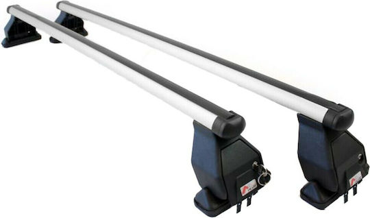 Menabo Aluminum Car Roof Bars 112cm for BMW Series 1 3D Set with Roof Rack Legs Silver