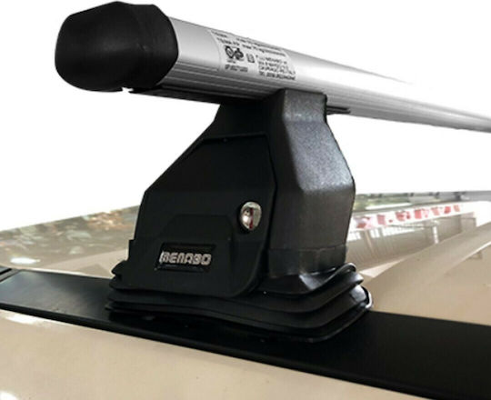 Menabo 130cm. for Cars with Factory Bars (with Roof Rack Legs) Silver