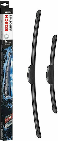Bosch Aerotwin AR553S Front Car Wiper Set 550mm/340mm Universal Hyundai Getz Chevrolet Matiz Daewoo Matiz Daihatsu YRV Scania S