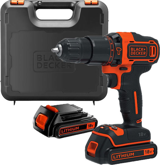 Black & Decker Κρουστικό Δραπανοκατσάβιδο Μπαταρίας 18V 2x1.5Ah