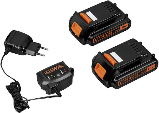Black & Decker Κρουστικό Δραπανοκατσάβιδο Μπαταρίας 18V 2x1.5Ah