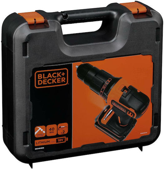 Black & Decker Κρουστικό Δραπανοκατσάβιδο Μπαταρίας 18V 2x1.5Ah
