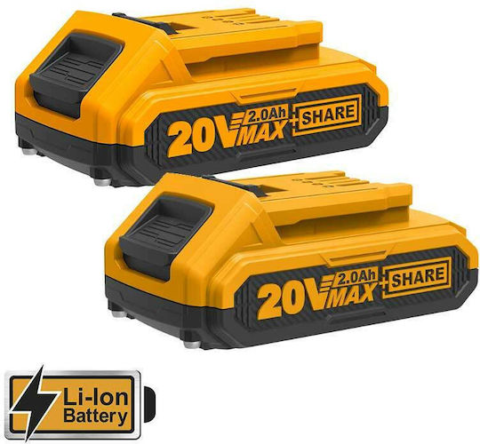 Ingco CDLI200215 Δραπανοκατσάβιδο Μπαταρίας 20V 2x2Ah