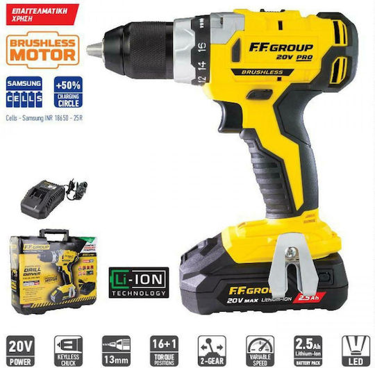 FFG CHD-BL 20V Pro Percussive Brushless Battery Drill Driver 20V 1x2.5Ah