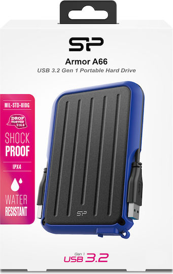 Silicon Power Armor A66 USB 3.2 External 2.5" HDD 2TB Black / Blue