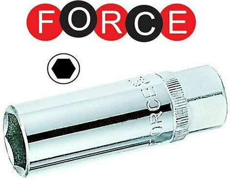 Force Καρυδάκι Εξάγωνο Μακρύ με Καρέ Υποδοχής 3/8" Διάμετρος 18mm για Μπουζί
