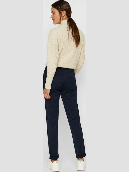 Women's Fabric Trousers Loose Fit Blue
