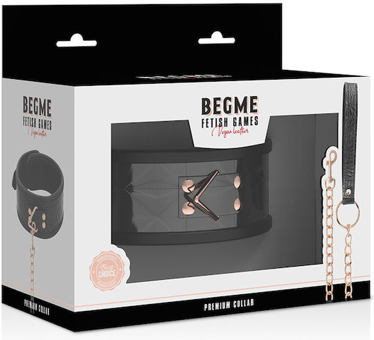 Dream Love BegMe Black Edition Premium Vegan Leather Collar Κολάρο σε Μαύρο Χρώμα