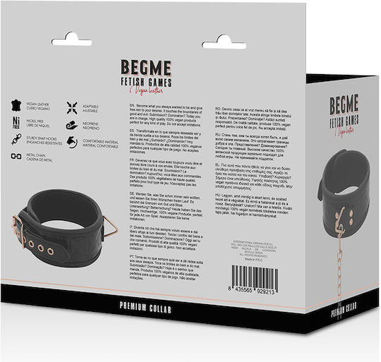 Dream Love BegMe Black Edition Premium Vegan Leather Collar Κολάρο σε Μαύρο Χρώμα