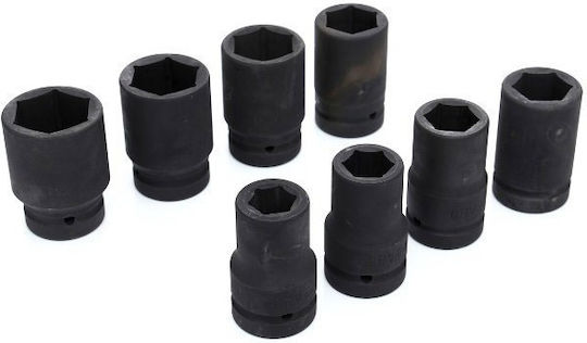 Kraft & Dele Căpăcei Pneumatic - Pneumatic Hexagonali cu Patrat de Prindere 1" Set 8buc