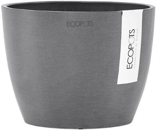 Ecopots Stockholm Grey 16x12.5cm Plant Pot Plastic Gray Ecopots Stockholm Grey 16x12.5cm Plant Pot Plastic Gray
