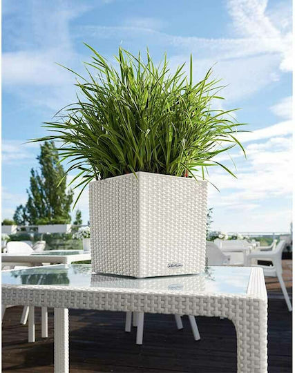 Lechuza Cube Cottage Αυτοποτιζόμενη Γλάστρα Πλαστική Λευκή 29.5x29.5εκ.