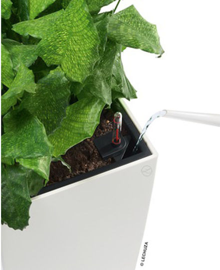 Lechuza Cubico Premium Αυτοποτιζόμενη Γλάστρα Πλαστική White High-Gloss 29.5x29.5x56.5εκ.