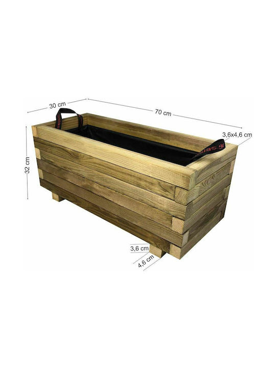 Tesias Dreptunghiulară Planter Box Lemn Bej 40x90x36cm.