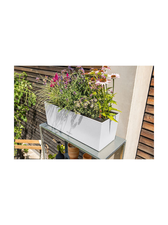 Lechuza Balconera Stone Self-watering Planter Box Plastic White 50x19x19cm.