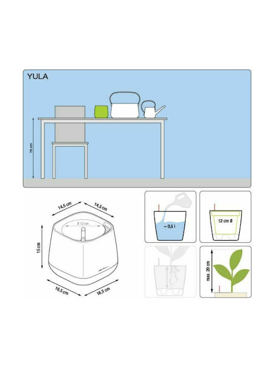 Lechuza Yula Self-watering Pot Plastic 16.5x16.5cm.