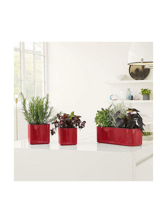 Lechuza Cube Glossy Self-watering Pot Plastic 17x17x16cm.