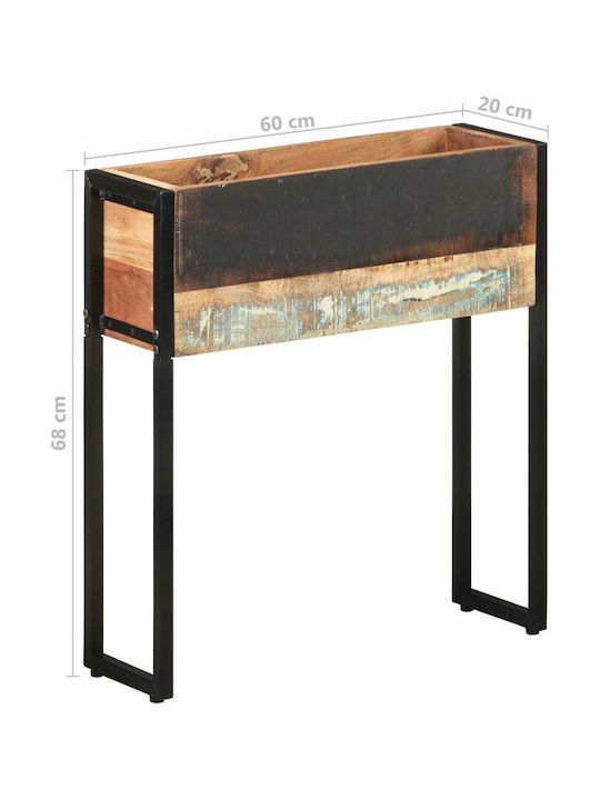 vidaXL Ζαρντινιέρα Ξύλινη Πολύχρωμη 60x20x68εκ.