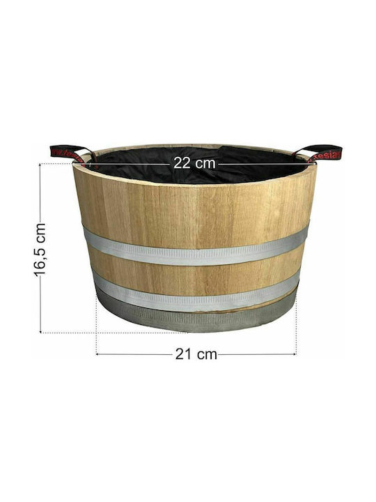 Tesias Half Pot Barrel Wooden Beige 38x38x56cm.