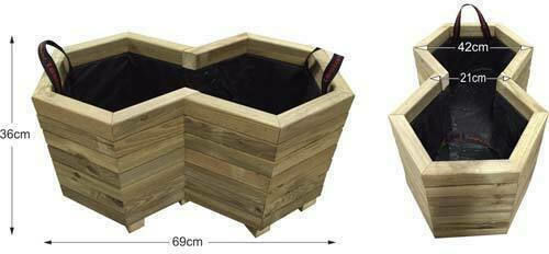 Tesias Planter Box Wooden Beige 42x69x36cm.