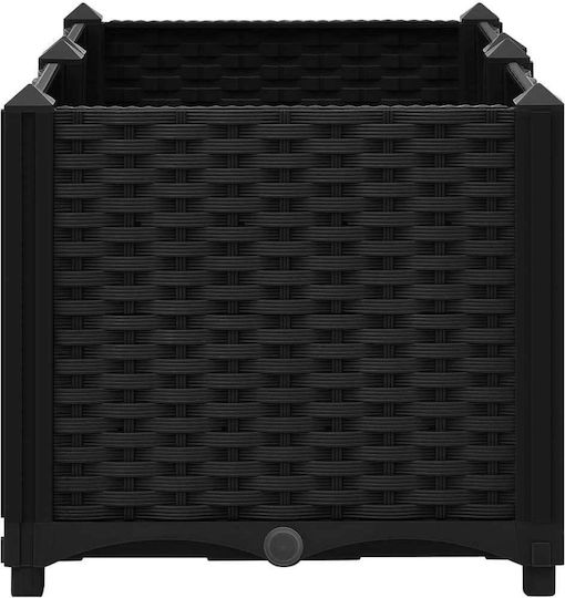 vidaXL Planter Box Plastic Negru 80x40x38cm.
