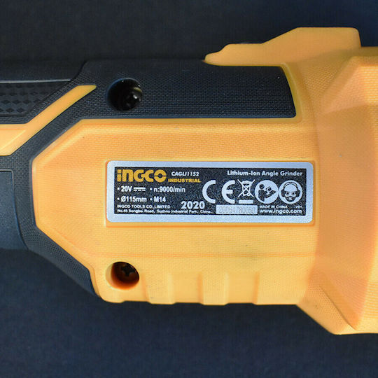 Ingco CAGLI1152 Τροχός 115mm Μπαταρίας Brushless 20V Solo