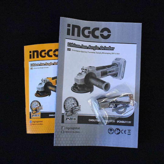 Ingco CAGLI1151 Τροχός 115mm Μπαταρίας 20V Solo