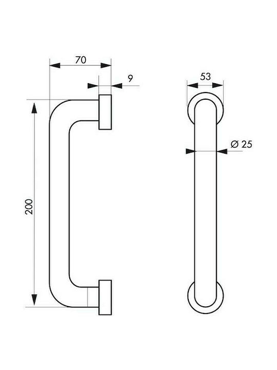 Thirard Edelstahl Badgriff 20cm Silber