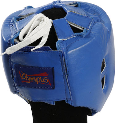 Olympus Sport Κάσκα Πυγμαχίας Ενηλίκων Aνοιχτού Τύπου Δερμάτινη Μπλε