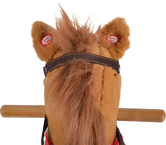 Moni Thunder Fabric Rocking Toy Horse for 24+ months with Sounds & Music with Max Load Capacity 20kg Brown