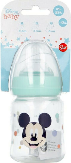 Stor Plastic Baby Bottle Cool Like with Silicone Nipple for 0+, 0+ m, months Mickey 150ml 13001