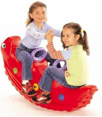 Big Plastic Rocking Toy Lizard for 12+ months with Max Load Capacity 50kg Red