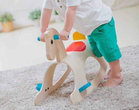 Plan Toys Lemn Jucărie cu leagăn Căluț pentru 24++ luni Bej