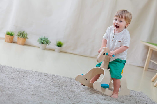 Plan Toys Lemn Jucărie cu leagăn Căluț pentru 24++ luni Bej