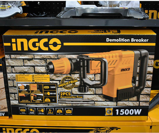 Ingco Κρουστικό Σκαπτικό Πιστολέτο Ρεύματος 1500W με Υποδοχή SDS Max PDB15006
