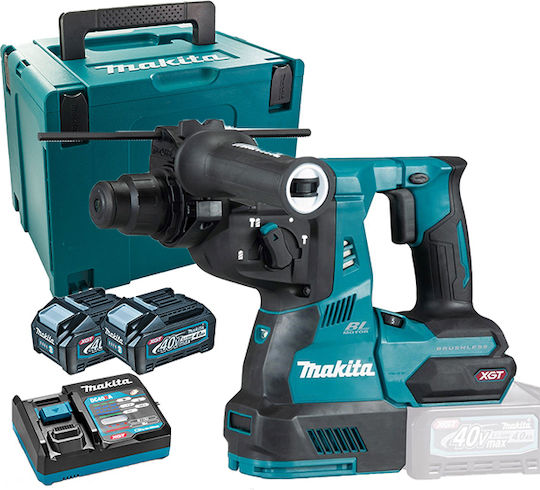 Makita XGT Impact Demolition Hammer Battery Brushless 40V 2x4Ah with Chuck SDS Plus HR003GM201