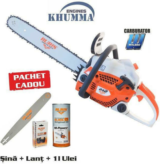 Ruris 242 Gasoline Chainsaw 6.25kg with Blade Carving Blade 40cm